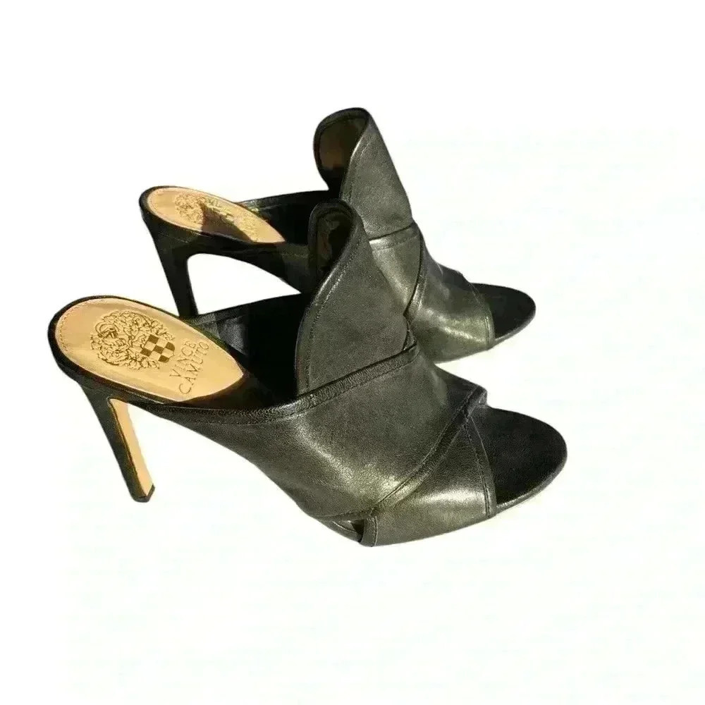 Vince Camuto Heeled Black Slides